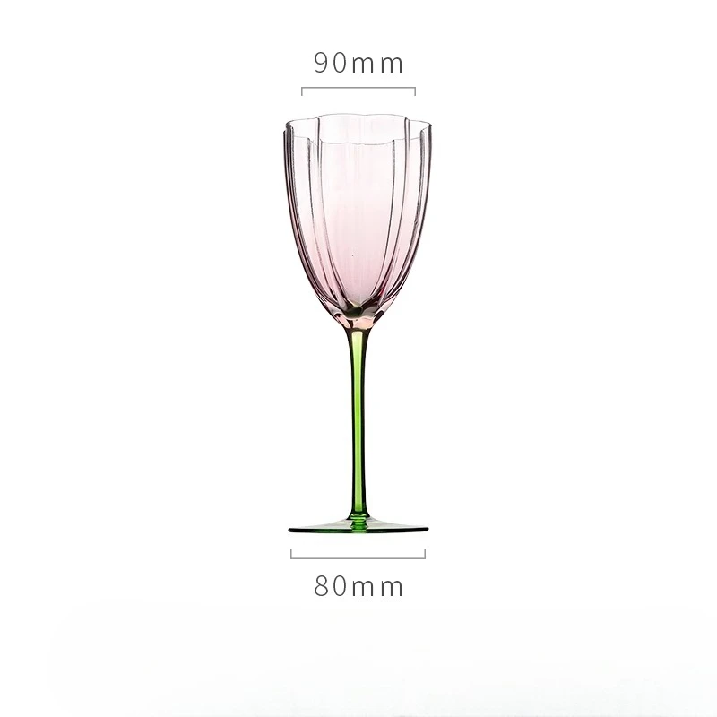 Verres à vin créatifs en forme de pétale, flûtes à Champagne de luxe de couleur contrastée, usage domestique et hôtel, verrerie à tige exquise