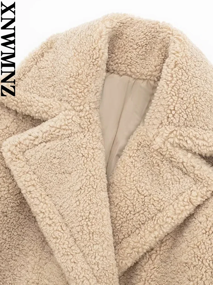 XNWMNZ-abrigo Extra largo con solapa para mujer, abrigo informal de manga larga con doble botonadura, versátil, elegante, a la moda, para invierno,