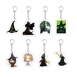 Hot Movie Wicked Keychain for Accessories Bag Acrylic Pendant Wicked Keyring Chains Jewelry Fans Gifts