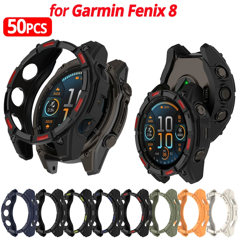 

1 упаковка чехла для часов из ТПУ для Garmin Fenix8 Band Smart Watch Frame Bezel Protector Shell для Garmin Fenix 8 Защитный чехол