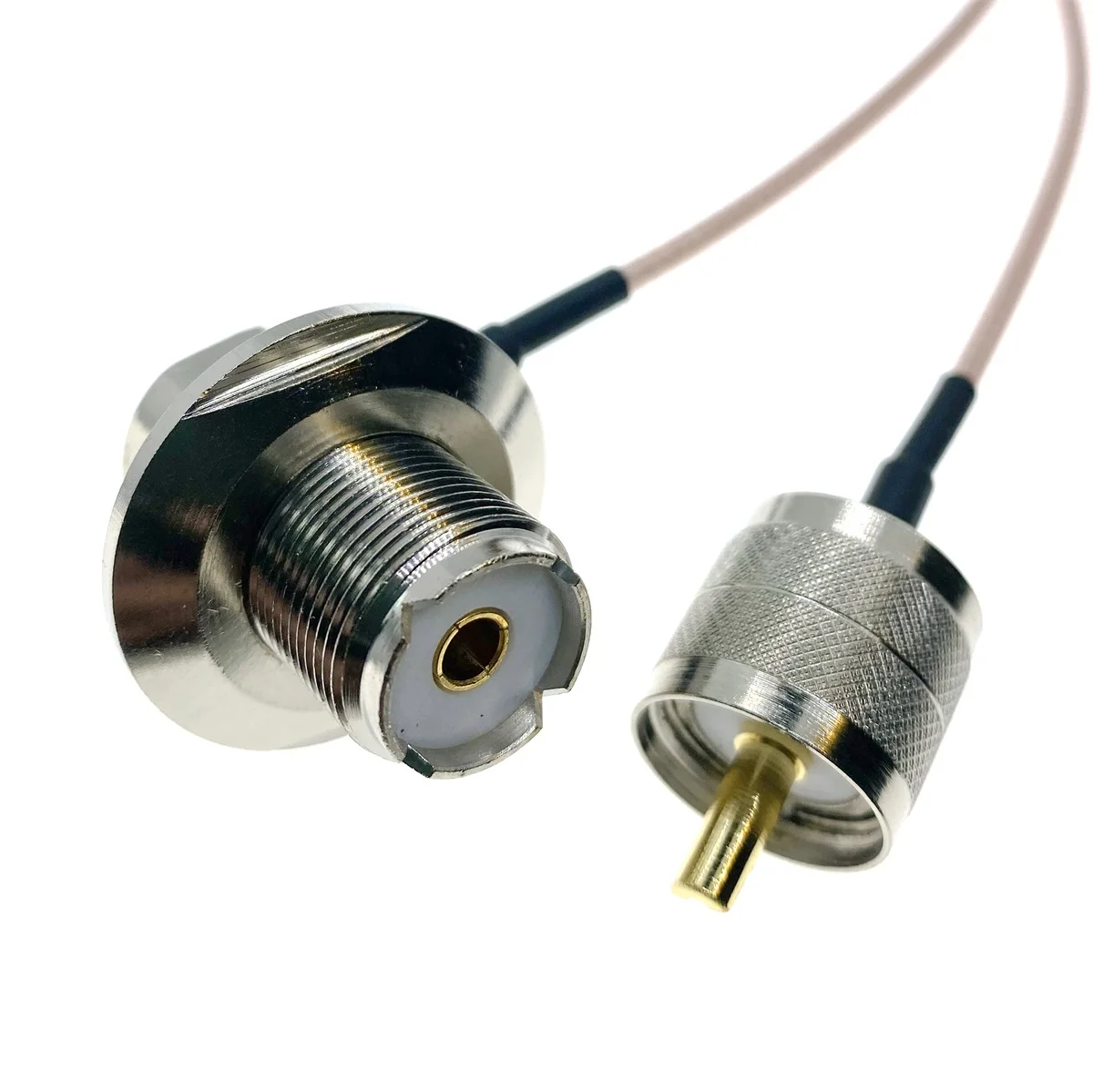 RG316 PL-259 SO-239 UHF Male to UHF Female Right Angle Connector 50Ohm Low Loss Jumper Coax RF Cable