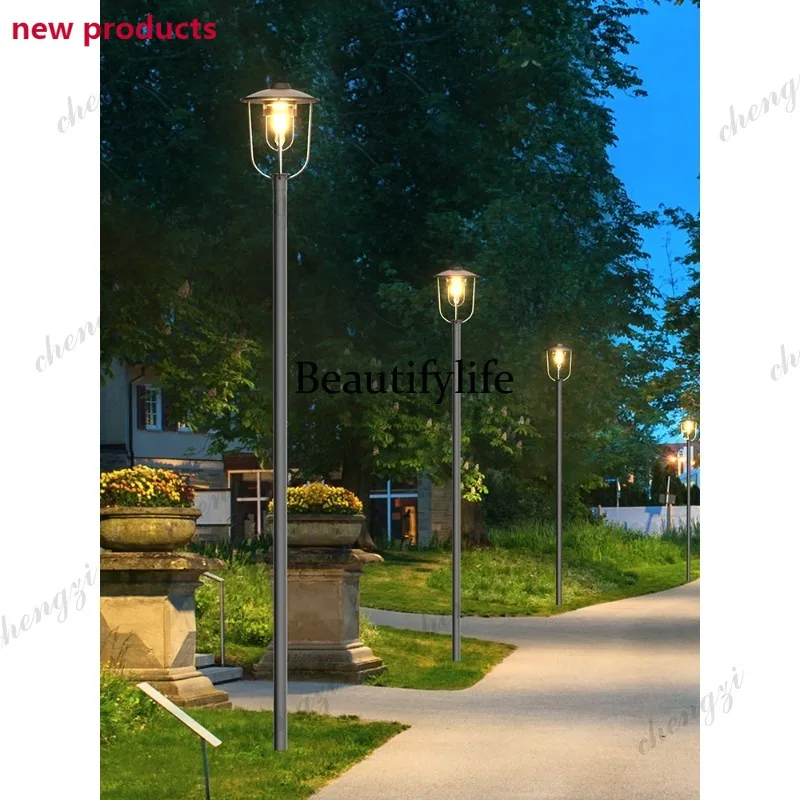 D1089 Simple courtyard outdoor solar pole light view block villa garden garden road light