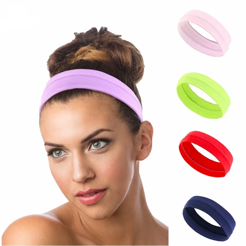 3PCS Plain elastic yoga running cycling outdoor sports sweatband headband  washing face and makeup hairband