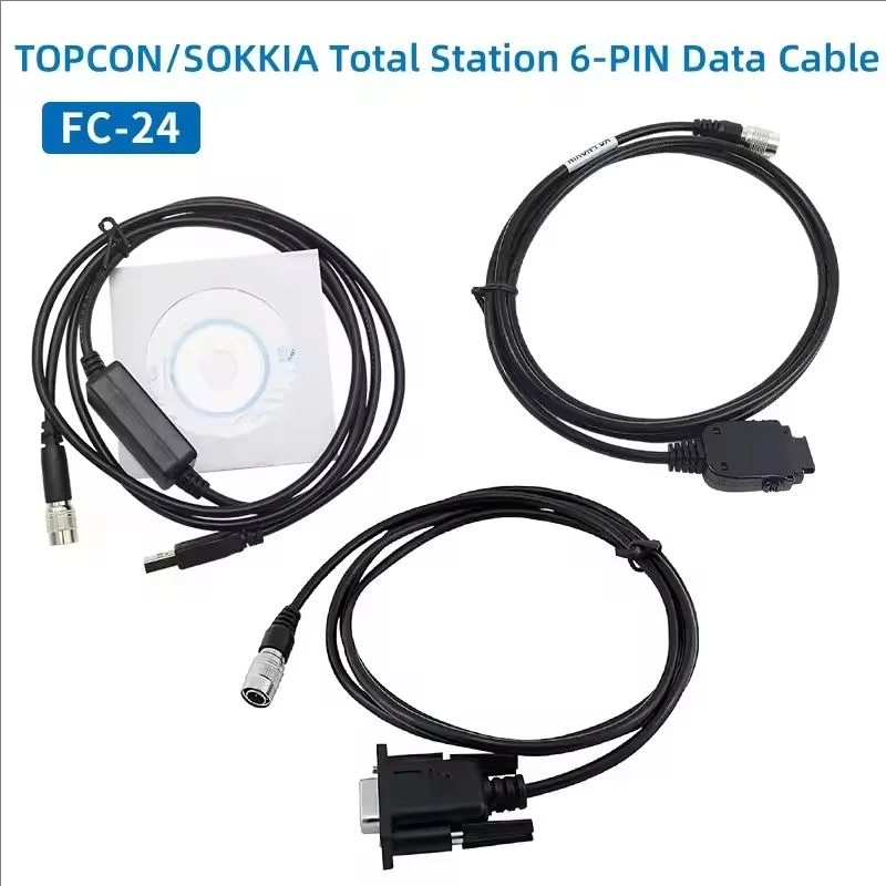 FC-24USB Data Cable for TOPC SOKK Total Stations ES/OS/PS To PC (Win8/10) 6 Pin