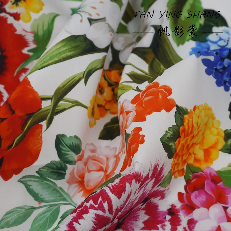 2026 Sicilian Flower Feast Digital Cotton Fabric For Dress Telas Para Costura Tissus Couture ткань Cloth Material Sewing Tecido