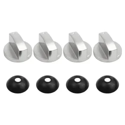 4pcs 4mm Stove Control Knobs Gas Hob Knob Metal Range Burner Switch Button Zinc Alloy Knobs Replacement For Cooktop Stove Oven