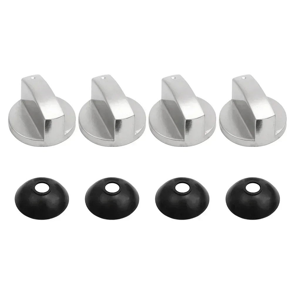 4pcs 4mm Stove Control Knobs Gas Hob Knob Metal Range Burner Switch Button Zinc Alloy Knobs Replacement For Cooktop Stove Oven