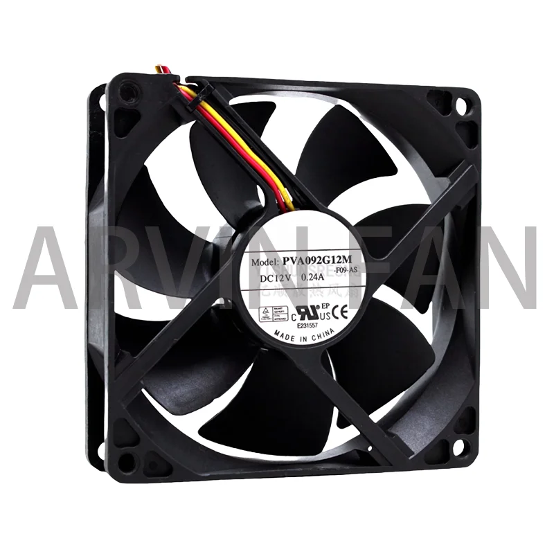 92mm 90mm PC Case Ventilador DC Axial 9025 92X92X25mm 3Pin DC 12V 0,24A PVA092G12M Ventilador de resfriamento