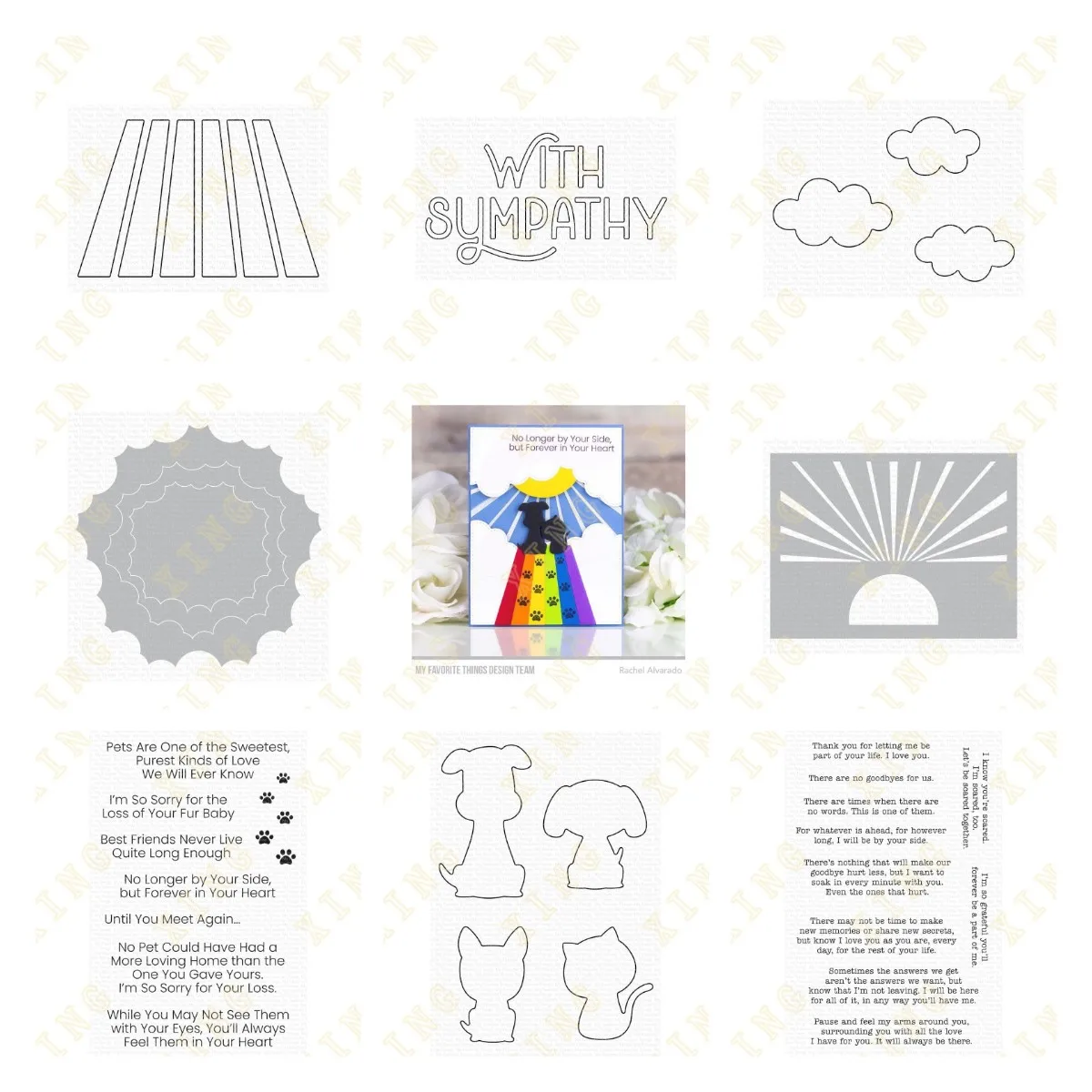 Clouds Rainbow Bridge with Sympathy New Metal Cutting Dies Stamps Stencil for Scrapbook Diary Decoration Embossing Template