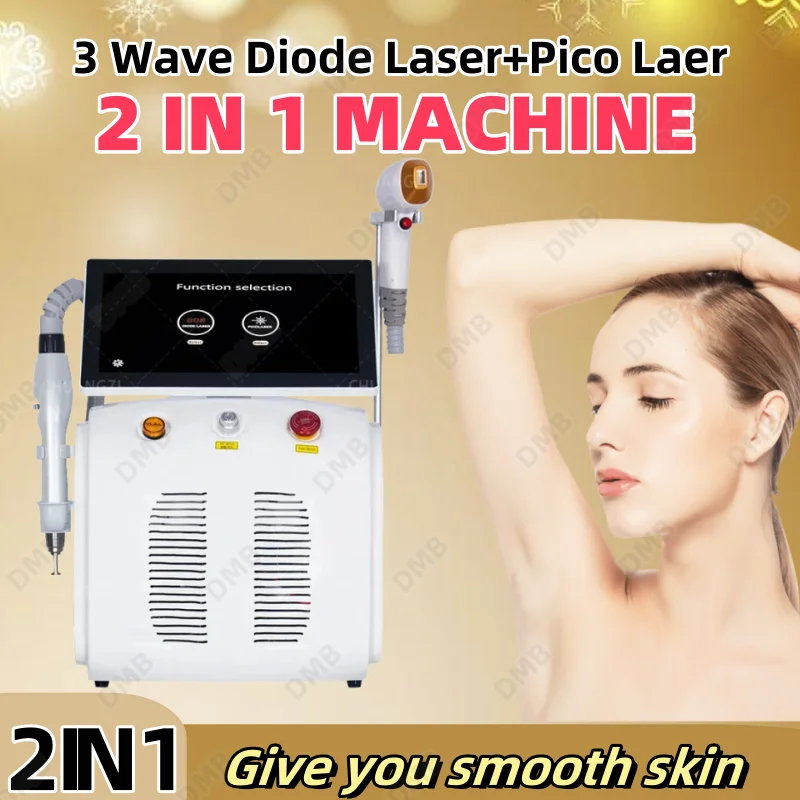 2024 New High Power   2 In 1 Professional Safe 808Nm Hair Removal Picosecond  Tattoo Removal Device