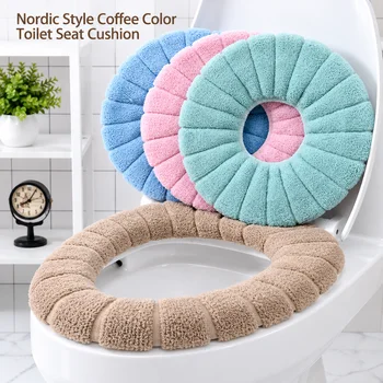 1Pcs Bathroom Washable Toilet Seat Cover Soft Soft Plush Warmer Mat Cushion for Winter…