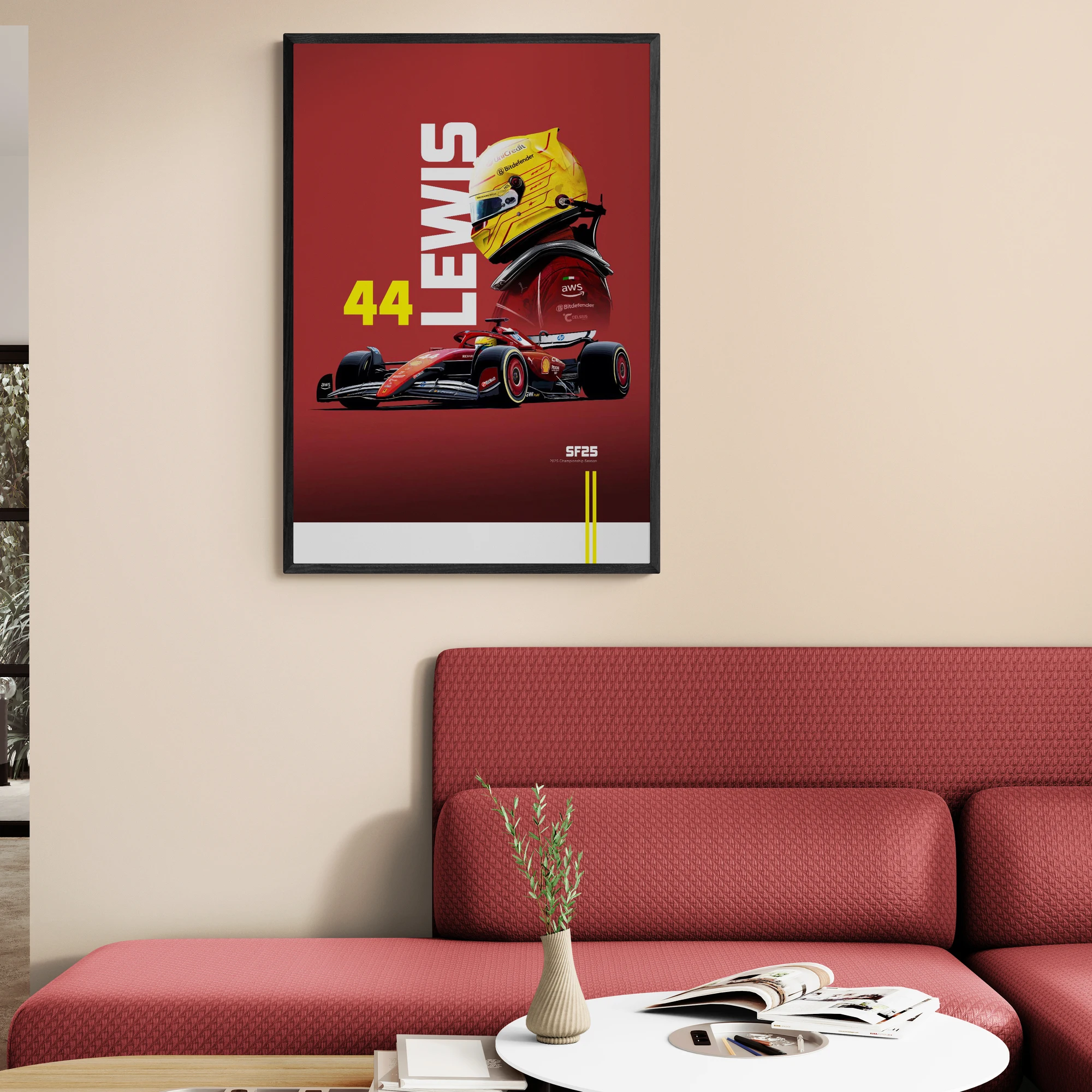 2025 Lewis Hamilton F1 SF25 Posters  Canvas Painting  Sport Car Prints Wall Art Pictures For Living Room Home Decoration