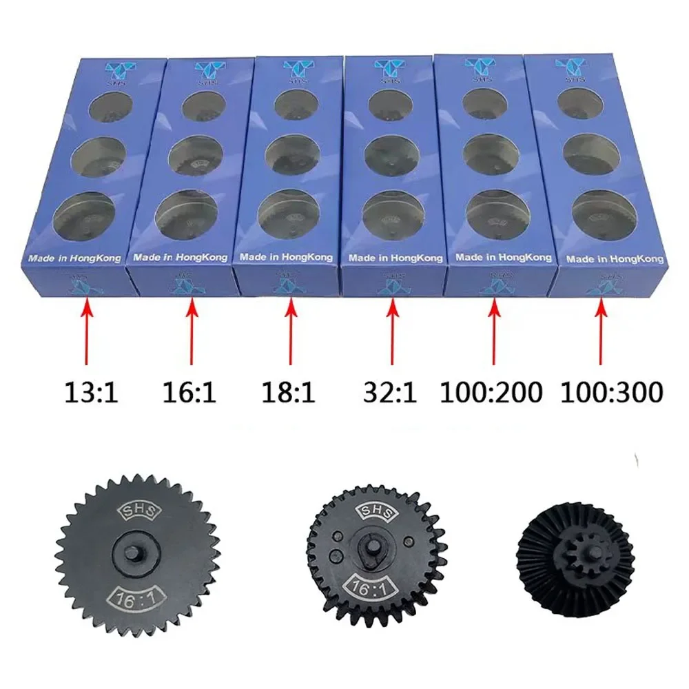 SHS Dual Sector Gear Sets for Version 2&Version 3 9:1/12:1/13:1/16:1/18:1/32:1/100:200/100:300 Gearbox for Airsoft FB/JM Gen.8