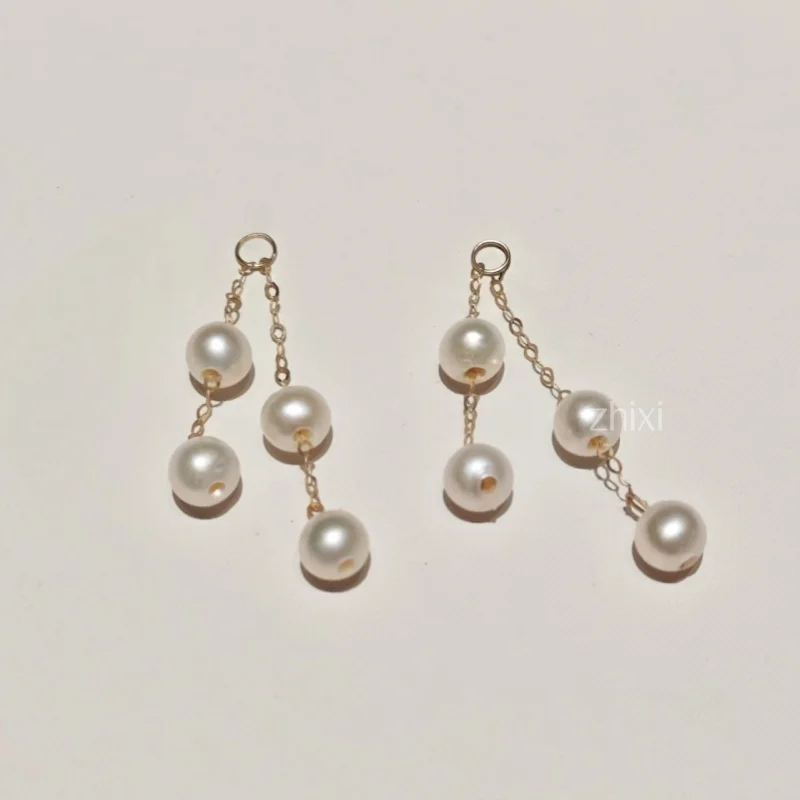 

DIY Earrings and Accessories 18K Natural Freshwater Pearl Au750 Women's Boutique Jewelry Gift (excluding earrings)