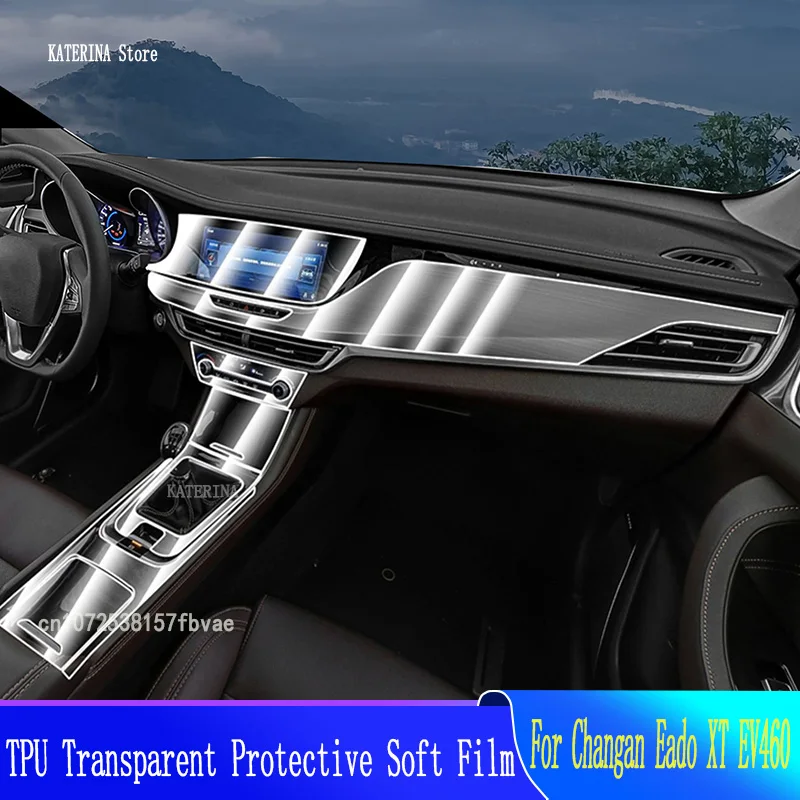 

For Changan Eado XT EV460(2018-2022) TPU Car Interior Gear Dashboard Protective Film Transparent Anti-scratch Accessories