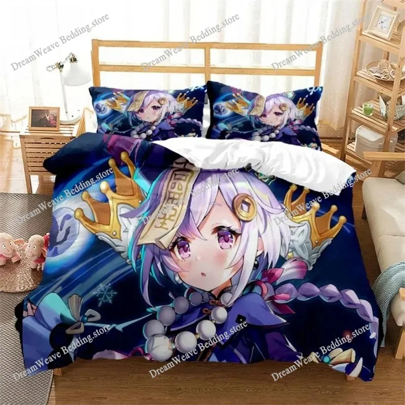 

Genshin Impact Animation Cartoon Soft and Comfortable Customizable Comforter Bedding Sets Bedding Set Luxury Quilt Cover