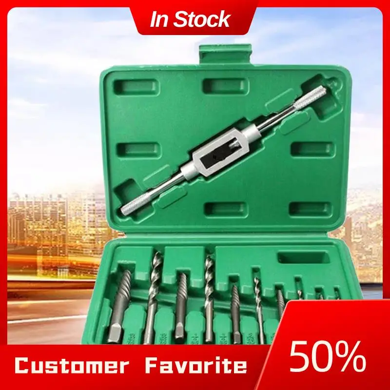 AT03 Top 11Pcs Damaged Screw Extractor Set Remove Stripped Or Broken Screws Bolt Fastener Easy Out With Right Handed Boring Dril