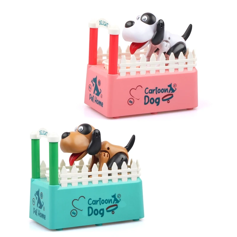 Green/Red Piggy Plastic Toy, Dog Simulation Fence Coin Box for Children Kids Gift Drop shipping