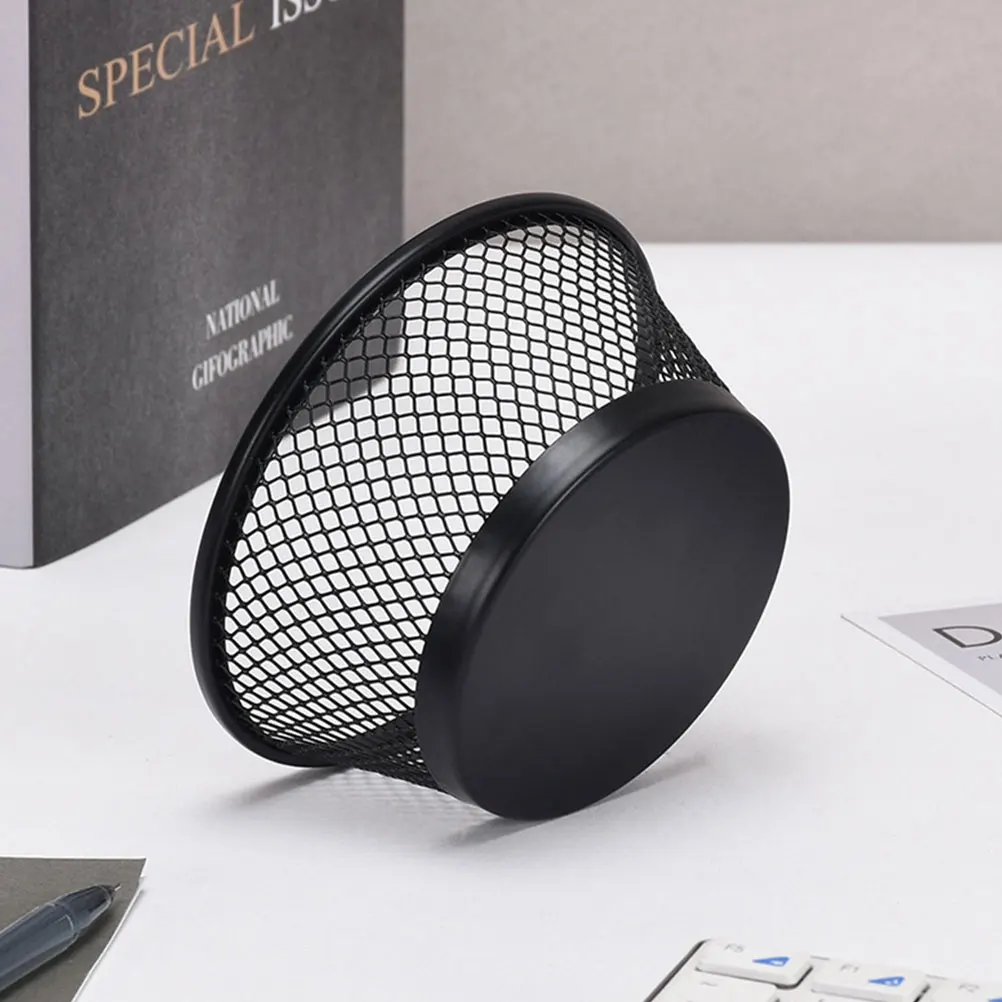 

4Pcs Mesh Paperclip Holder Iron Desktop Storage Organizer Compact Lightweight Office Sundries Container Paper Clip Dispenser