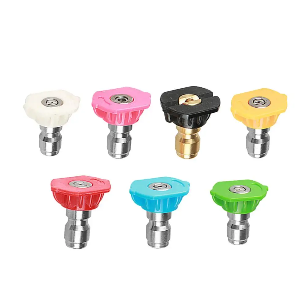 7pcs Quick Connector Car Washing Nozzles Metal Jet Lance Nozzle High Pressure Washer Spray Nozzle 1/4" Portable Washing