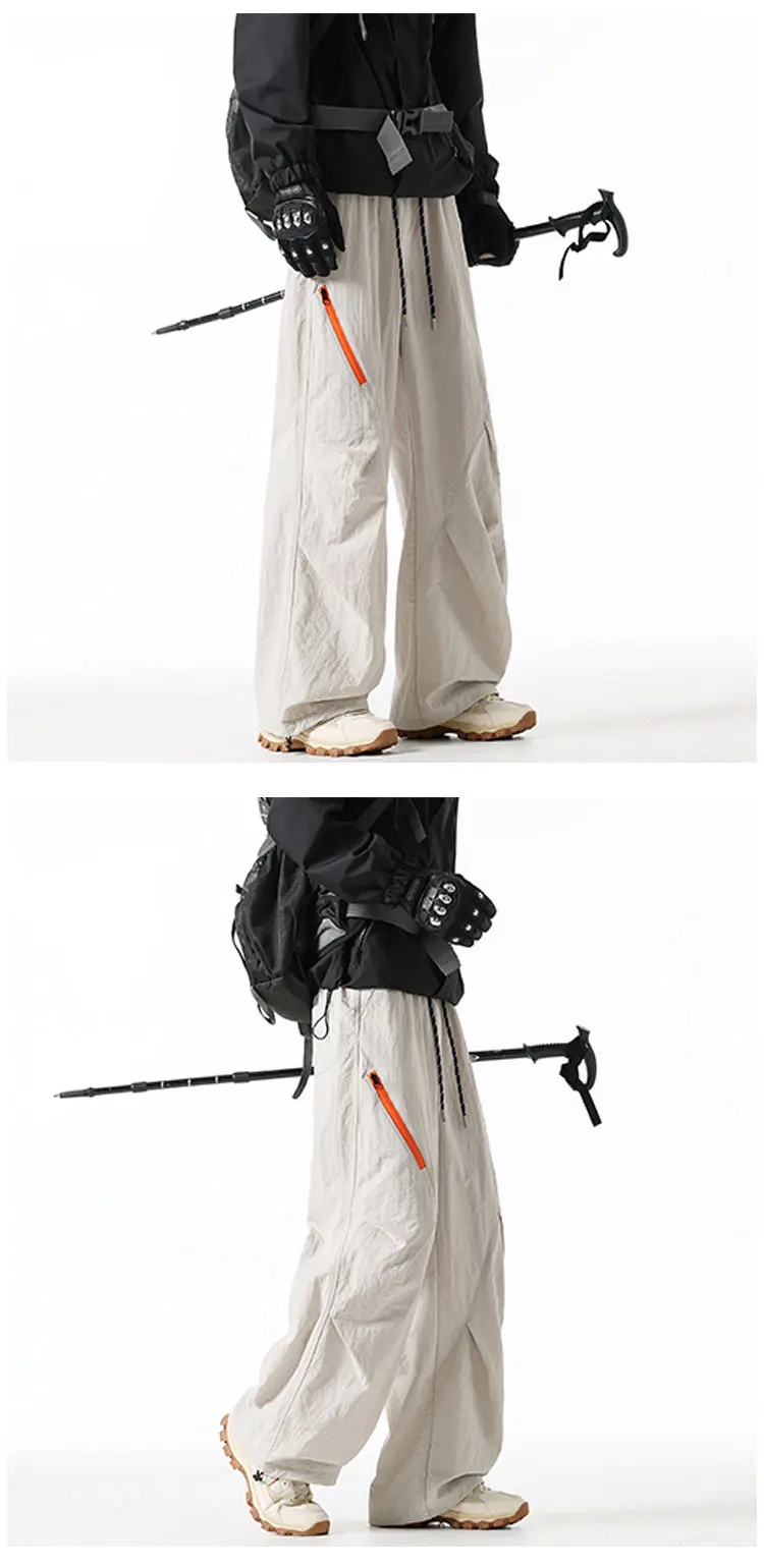 2026 Neue Unisex Winddichte & Wasserdichte Outdoor-Wanderhose mit Seitenreißverschluss-Design Wasserabweisende Winddichte Techwear-Hose – Detail 7