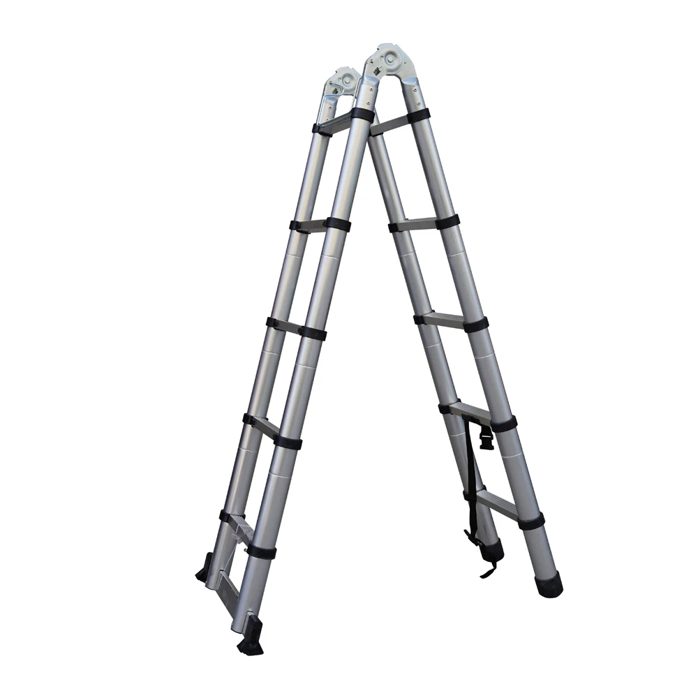 For EN131 5.0M Durable Aluminum Compact Folding Ladder Foldable Warehouse Multipurpose Ladder