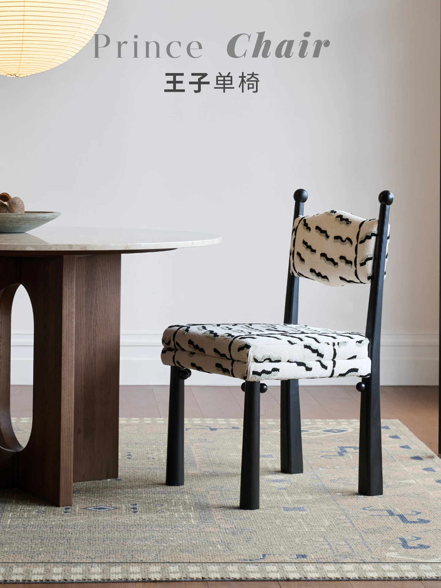 

French medieval solid wood dining chair household dining table and chair medieval style chair ash wood ba