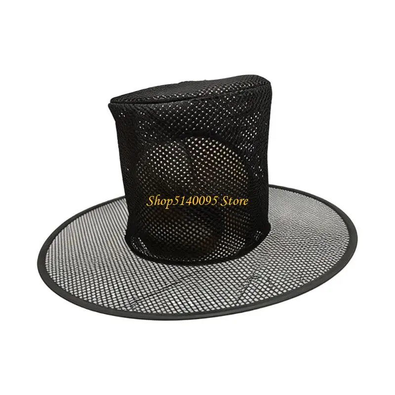 DXAE Open Mesh Party Joseon Hat in Black for Costume Outfit Styling, Stage Use, Photo Looks and Joseon Wear Appeal