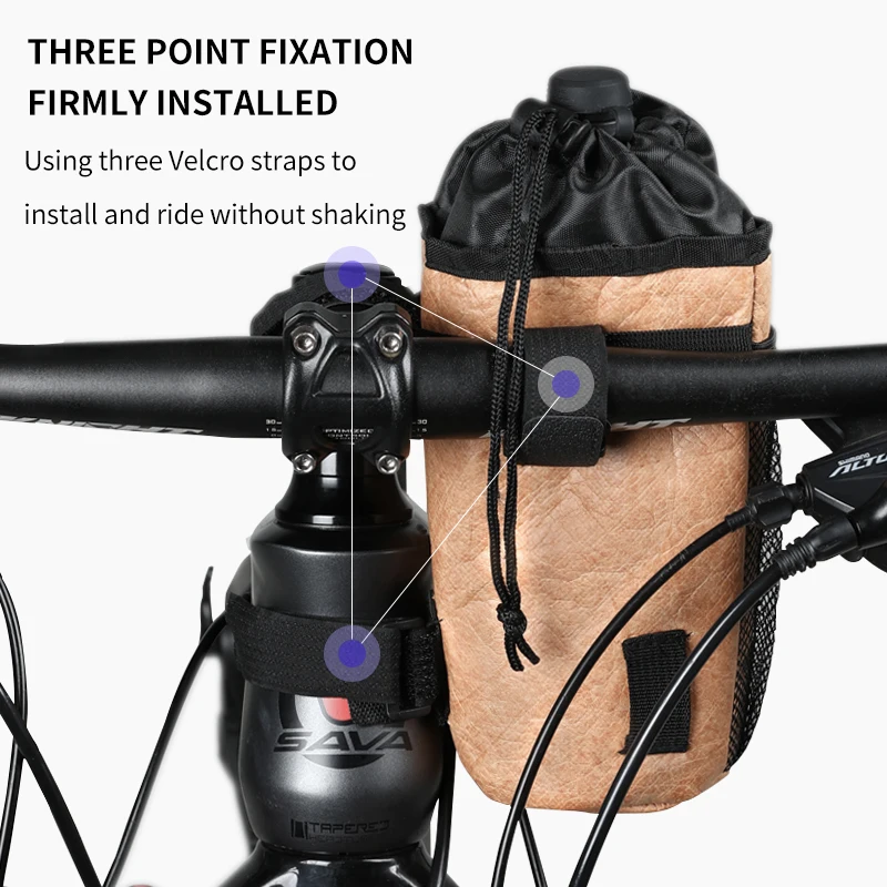 قابلة لإعادة الاستخدام دراجة زجاجة حقيبة دراجة كوب حامل مشروبات معزول الجذعية دراجة المقود زجاجة ماء حقيبة دراجة حقيبة