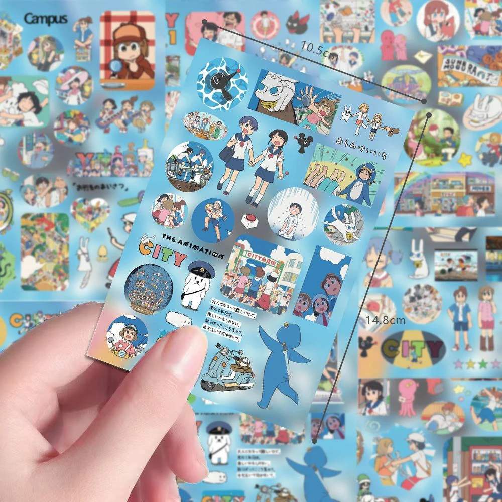 4/8Sheets Nichijou Anime Stickers Kawaii Girls Aioi Yuuko Sticker Laptop Notebook Luggage Wall My Ordinary Life Cartoon Decal