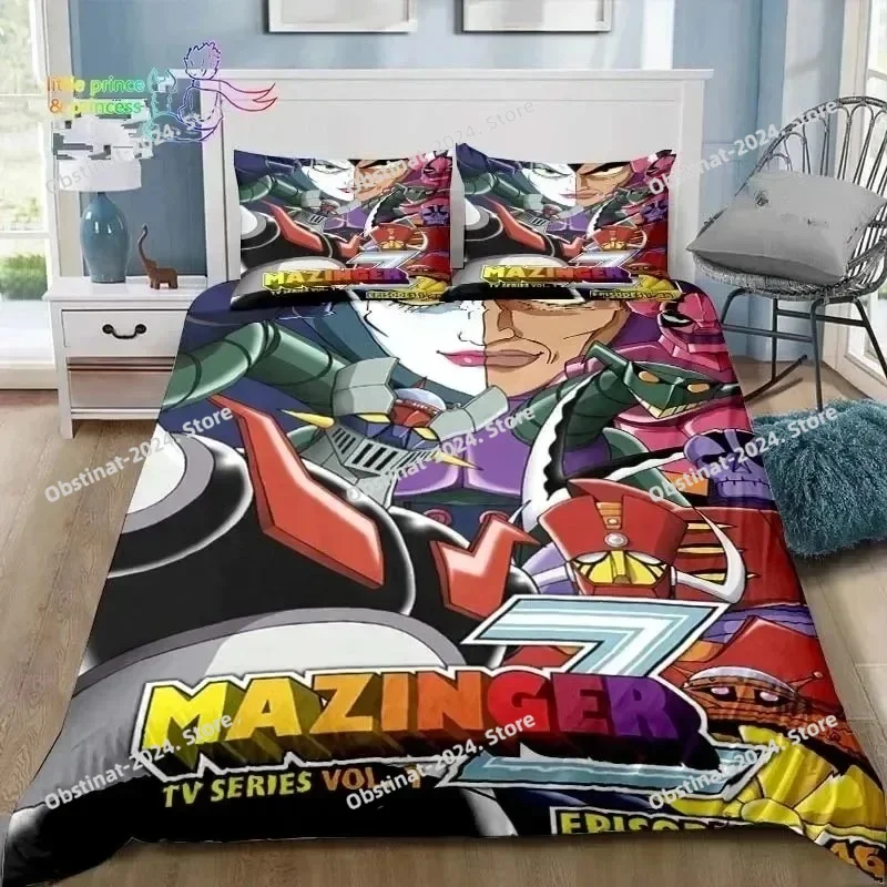 

3D Mazinger Z UFO Robot Grendizer Bedding Set Printed Bed Set Duvet Cover Sheet Pillowcase Soft Quilt Cover Full Queen King Size