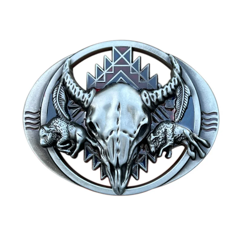 Zinc alloy bull skull belt buckle in Western style