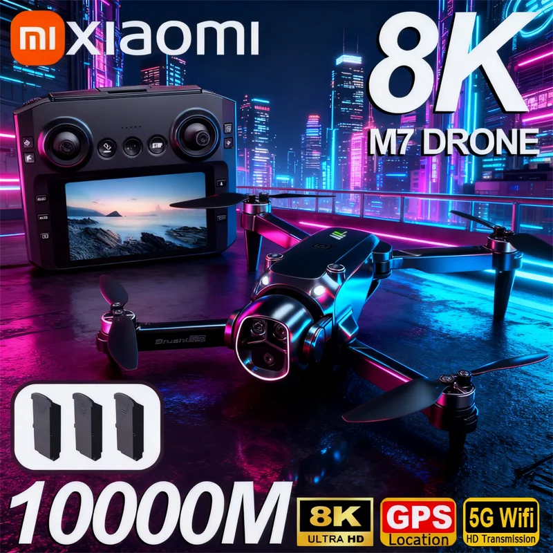 Xiaomi M7 Drone 8K aérien HD double caméra photographie intelligente évitement d'obstacles puissance sans brosse 5G WIFI GPS retour Drone