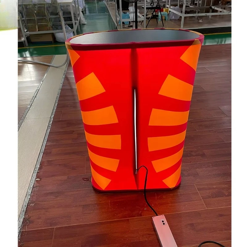 Custom Printing Portable Exhibition Automatic Trade Show Display Charging Station Portable Pop-Up Table Counter