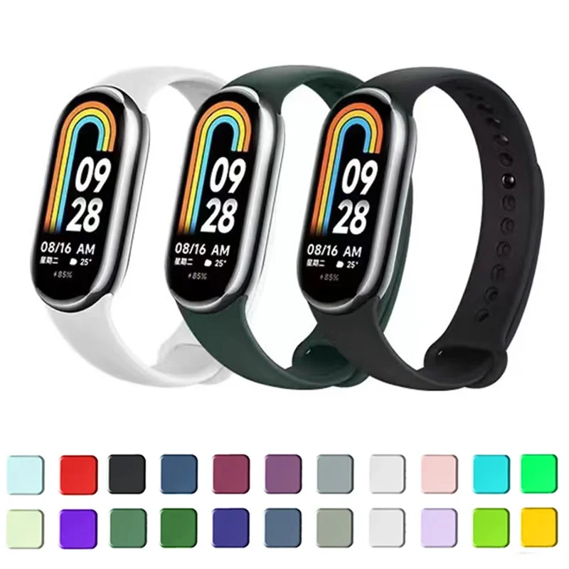 SiliconeStrap For Xiaomi Mi band 8-8 NFC Belt Replacement miband8 Sport  Bracelet smart band 8 waterproof Watchbands Accessories