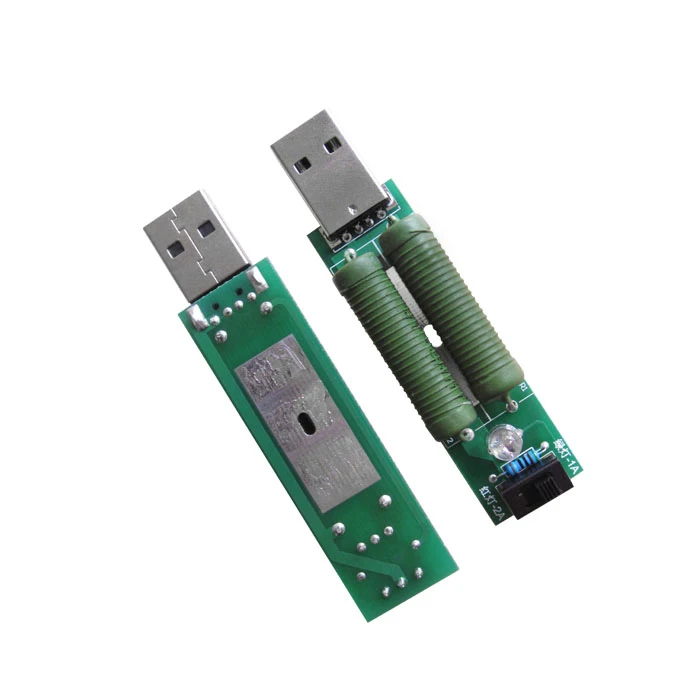 1 قطعة/الوحدة USB صغير تحميل التفريغ المقاوم 2A/1A مع التبديل 1A الأخضر led ، 2A الأحمر led