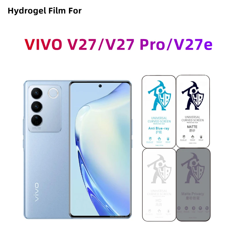 

2pcs Matte Hydrogel Film For VIVO V27 Pro HD Screen Protector For VIVO V27/V27e Eye Care Anti Spy Matte Protective Film