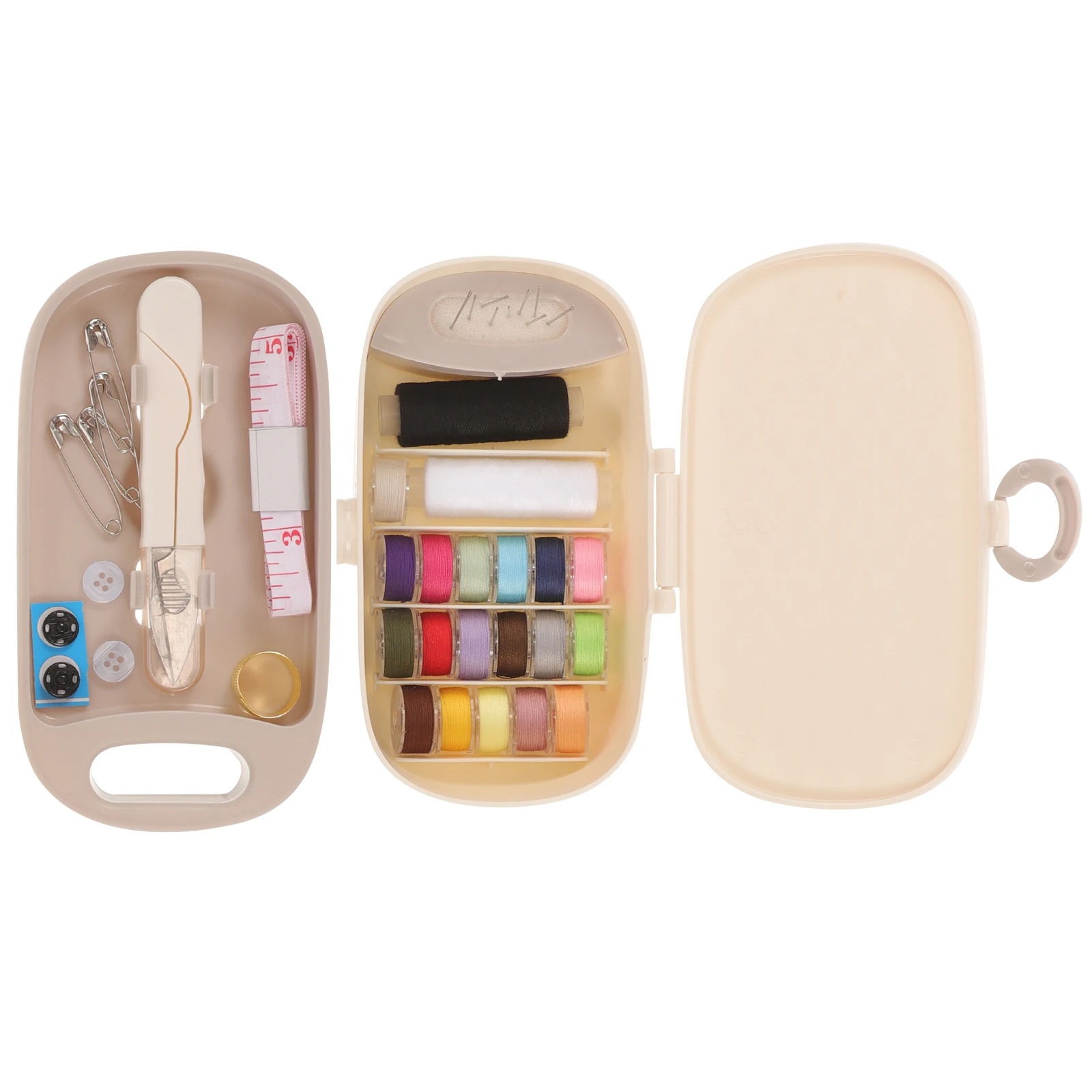 

1Set Embroidery Thread Storage Box Secure Spool Slots for Sewing Needles and Threads Minimalist Style Plastic Container