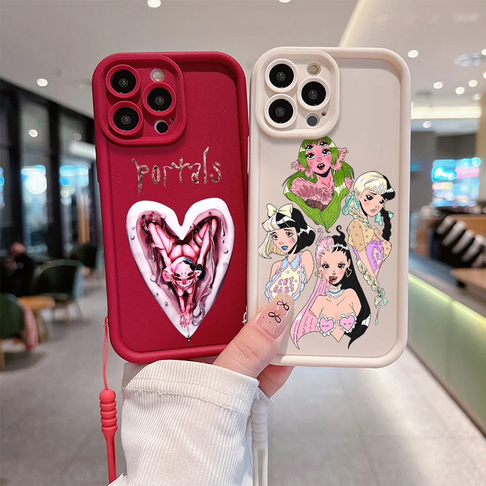 Singer Melanie Martinez P-Portals Phone Case for IPhone 16 15 14 13 12 11 Pro Max XR XS X 7 8 Plus Back Cover With Hand Strap