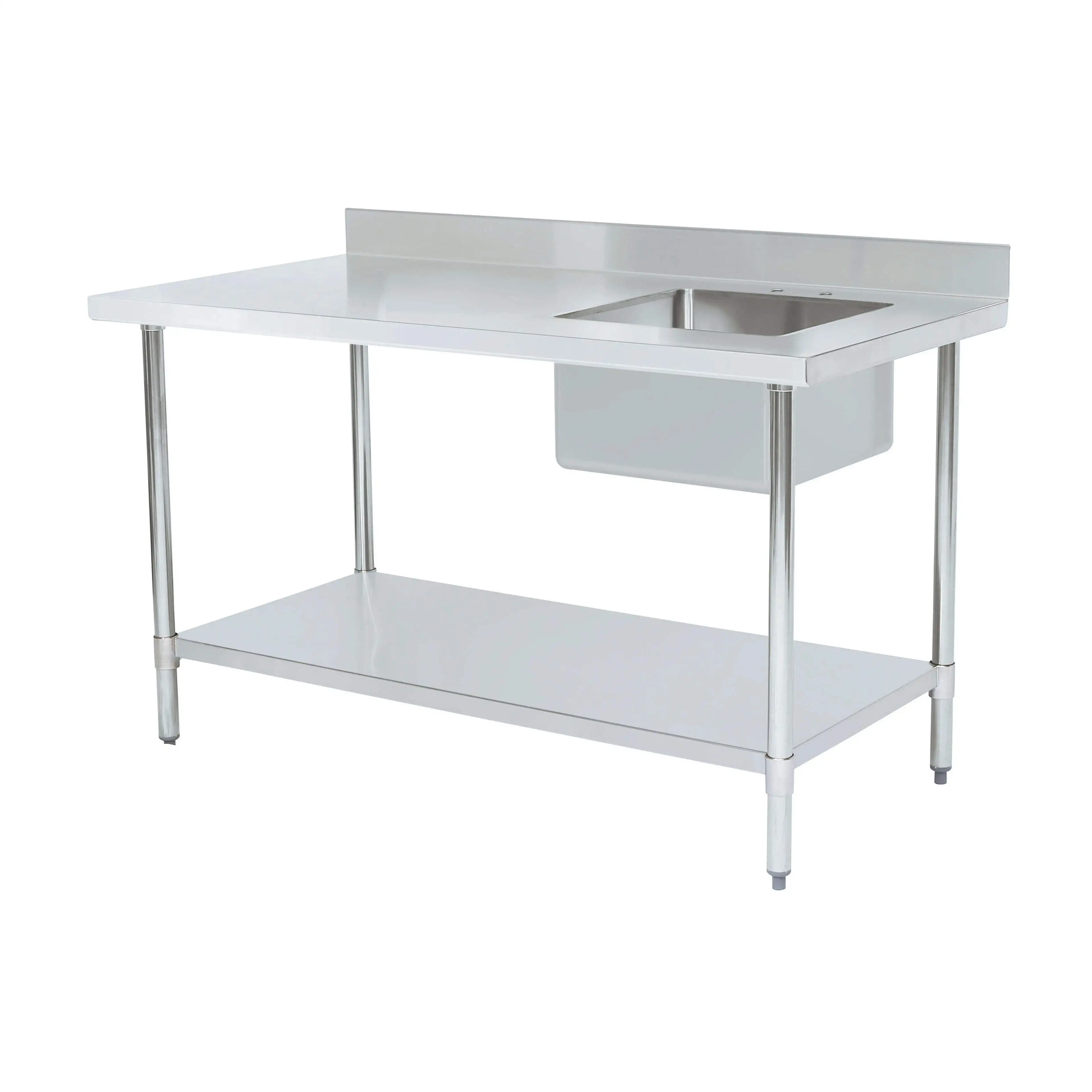 

Hot Sale NSF Certified Commercial Kitchen Single Stainless Steel Sink with Polished Finish and 300 Kg Load Capacity
