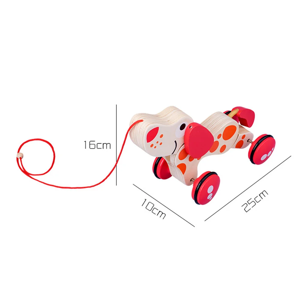 Tratores de desenhos animados animais brinquedo de madeira puxar brinquedo crianças inteligência brinquedos educativos