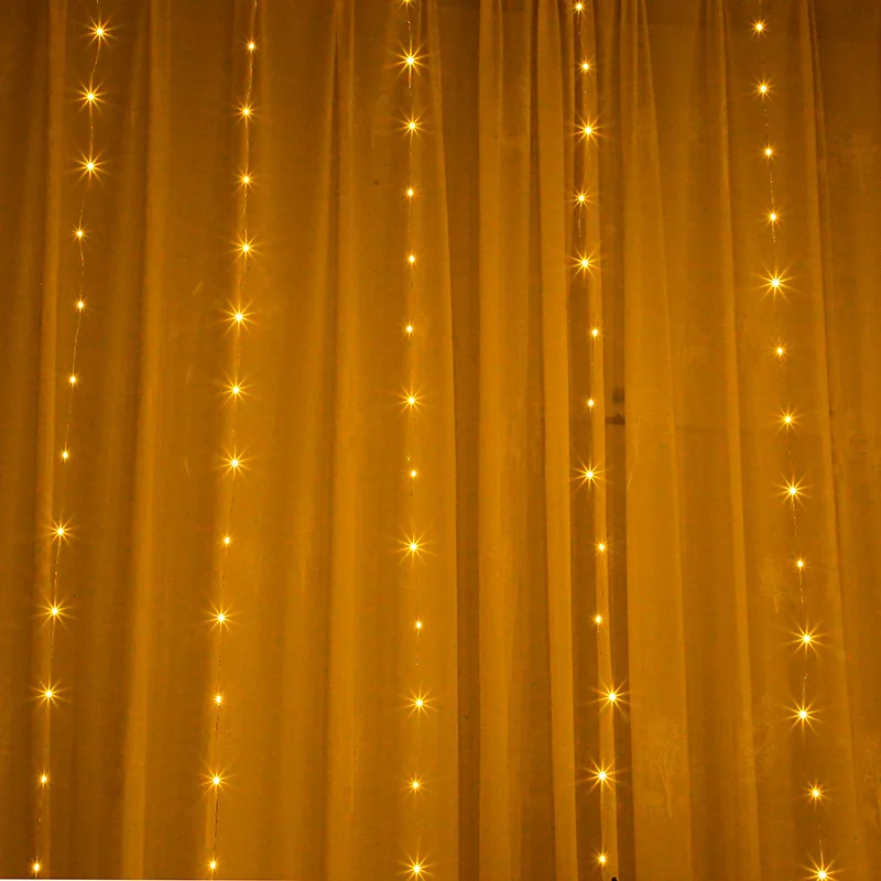 3/6M  on the Window USB 8 Modes Curtain Lights Fairy Garland Light String Christmas Wedding Party Festoon Home Decoration