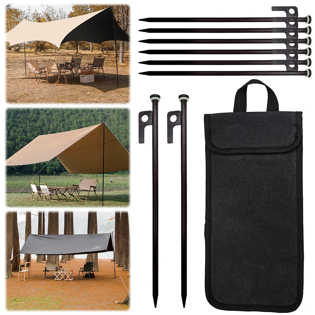 4/8Pcs Tent Stakes Beach Tent Pegs Heavy Duty Ground Anchors 30cm Camping Tent Spikes with Storage Bag for Camping Picnic