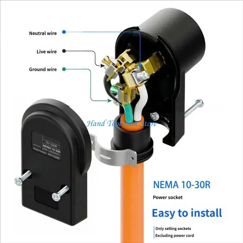 H37F Heavy Duty NEMA 10-30R Receptacle Support 30A/125/250V Current Easy Installation End Adapter Female For Commercial