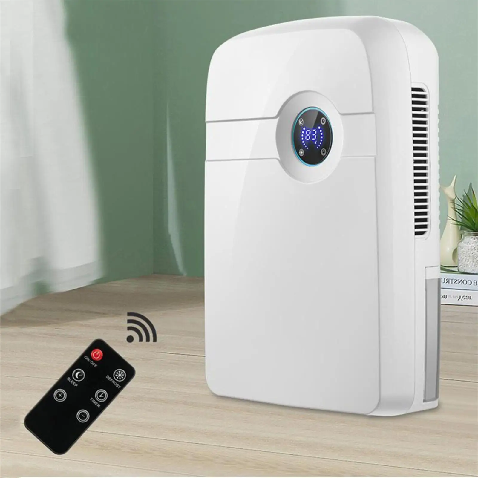 Compact Dehumidifier 2.5L Water Tank Moisture Absorber for Bathroom