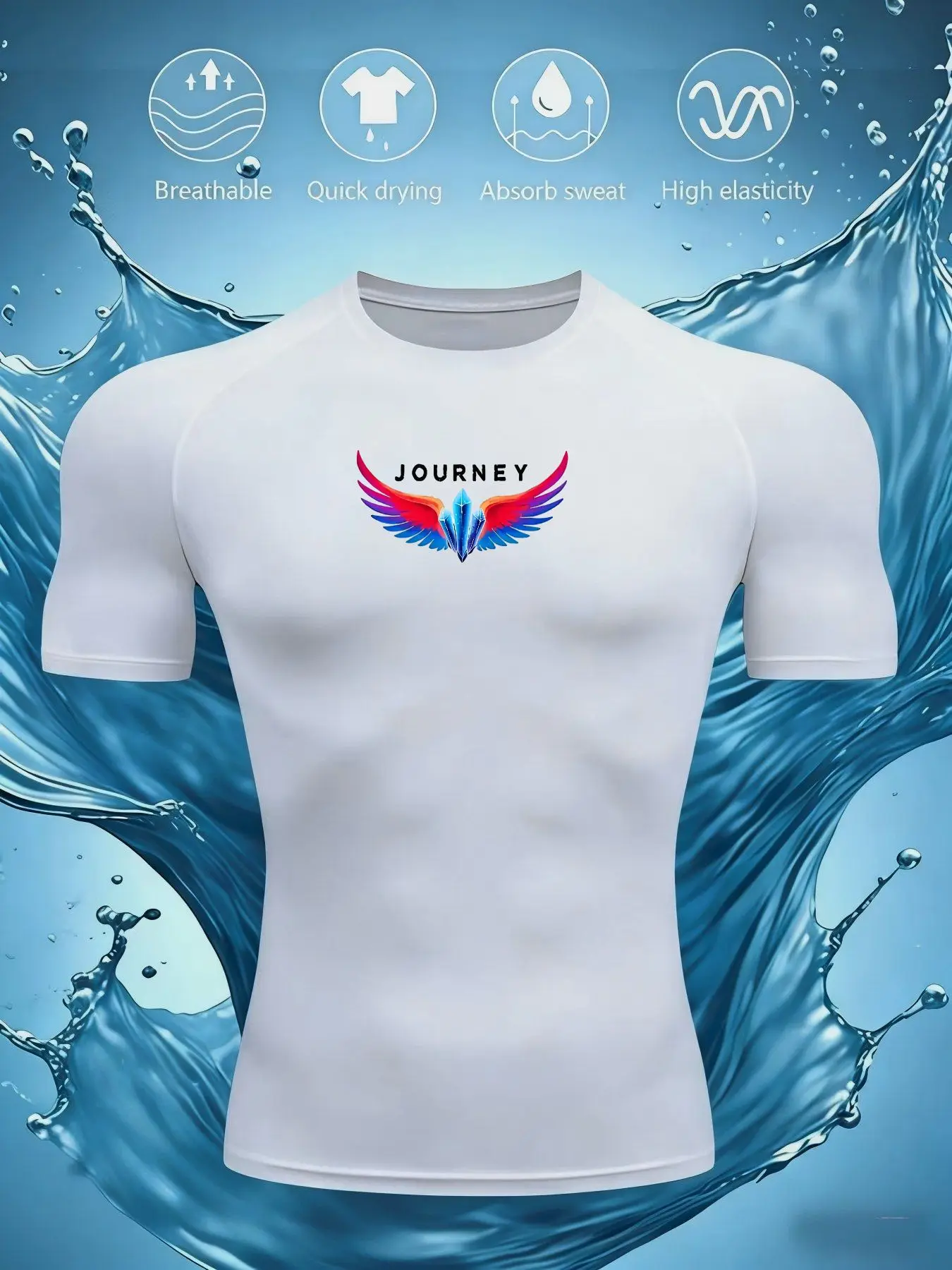 

Мужская спортивная футболка с короткими рукавами, подходящая для использования в помещении и на улице в различных случаях. Нижний слой, подходящий для мужчин