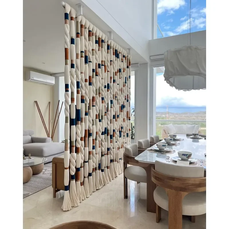 Customized Large Indoor Boho Hanging Decorative Cotton Handcraft Woven Living Room Dividers for Birthday Anniversary Home