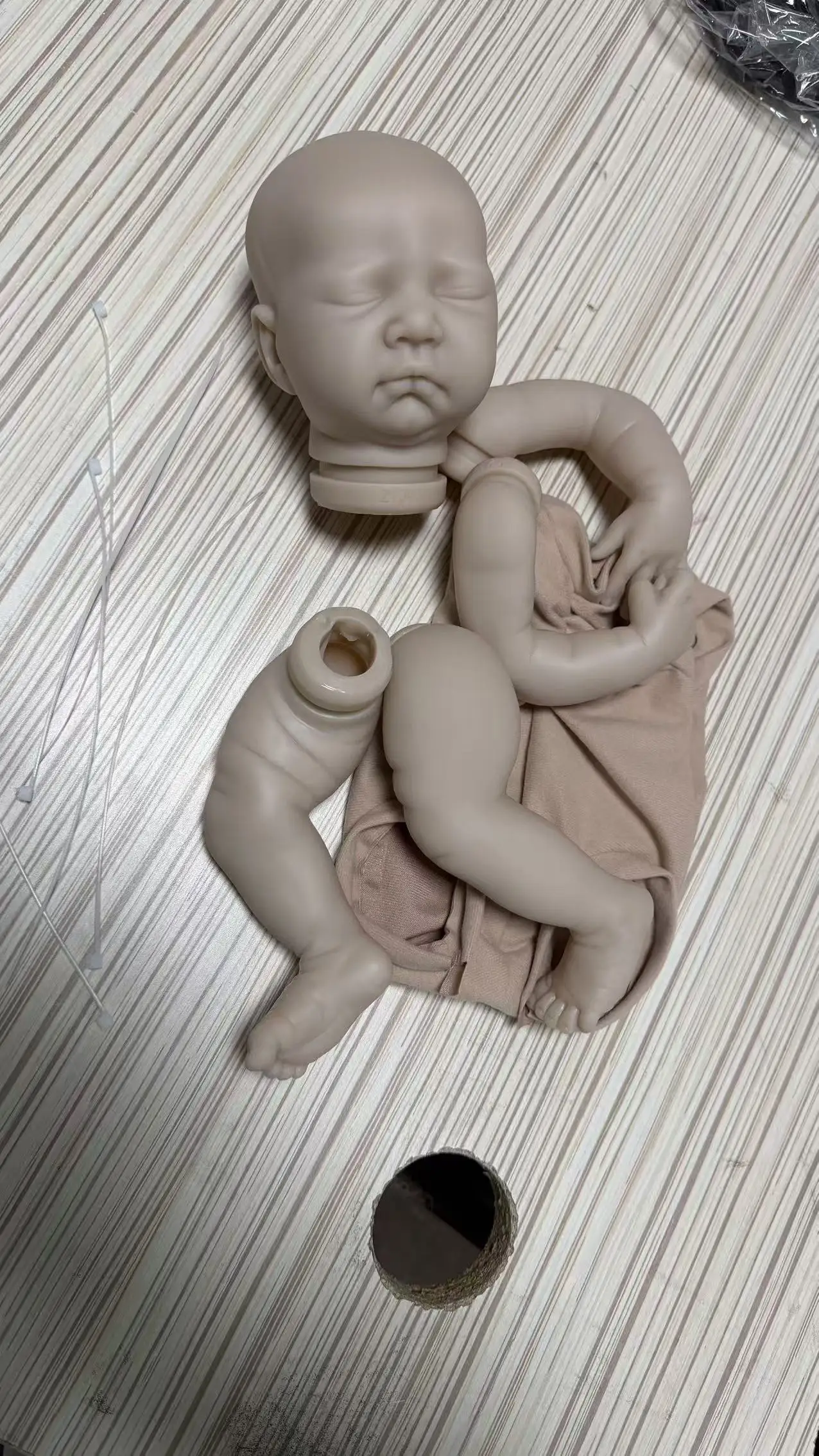 15 inch Reborn Doll Kit Mariza Sleeping Baby Unfinished Unpainted Doll Parts DIY Blank Kit