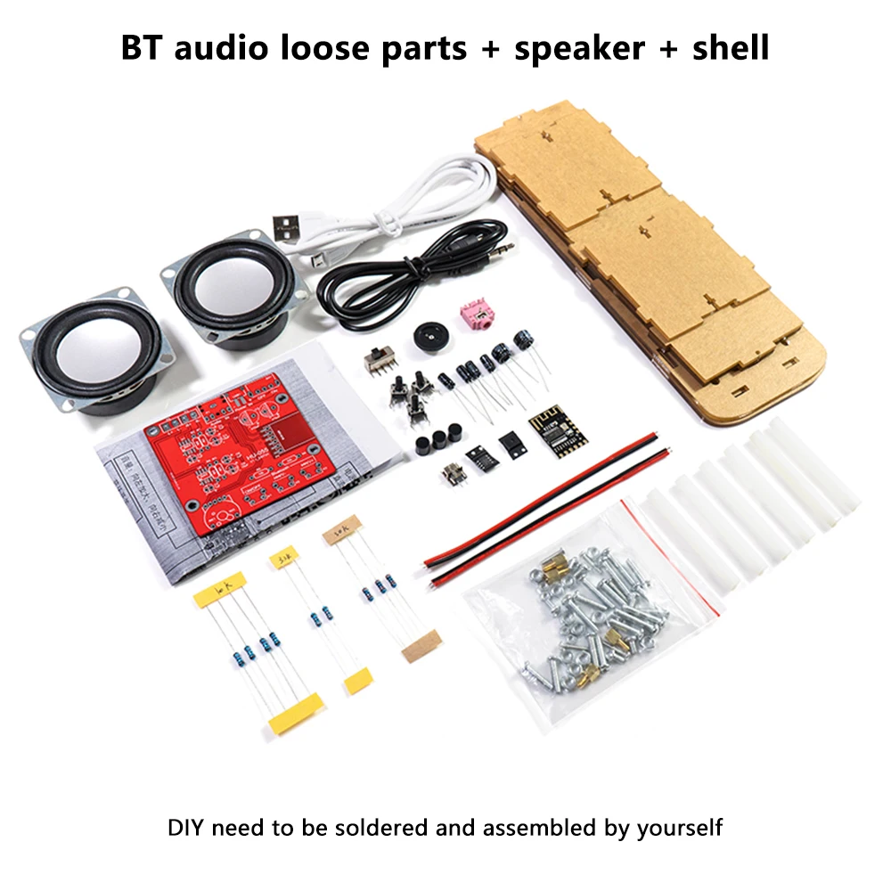 3W*2 Dual Channel Amplifier Kit Speaker DIY USB Stereo Power Amplifier Speaker Set 8002 MH-M18 Bluetooth Module DIY Loose Parts