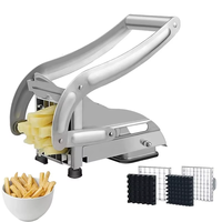 Custom Logo Manual French Fries Cutter Stainless Steel Metal Meat Chips Slicer and Potato Cutter Machine for Home Kitchen Use